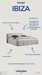 Luxe ledikant Ibiza beige bed slapen boxspring stof frame, Huis en Inrichting, Slaapkamer | Bedden, Ophalen, Beige, 180 cm, 200 cm