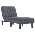 Chaise Longue Donkergrijs Fluweel - Retourdeal - 55% Kort..., Huis en Inrichting, Banken | Sofa's en Chaises Longues, Eenpersoons