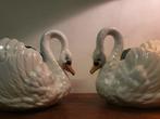 Beeldje - Zwanen jardinieres (2) - Porselein, Glazuur