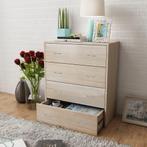 vidaXL Dressoir met 4 lades 60x30,5x71 cm eikenkleur, Huis en Inrichting, Kasten | Dressoirs, Verzenden, Nieuw, 50 tot 100 cm