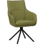 Leren draaibare eetkamerstoel Fancy - Toledo Apple Green, Nieuw, Leer, Ophalen of Verzenden, 90 cm of meer
