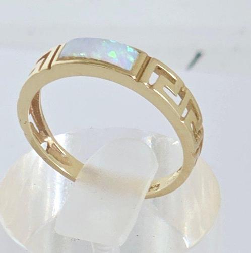 Zonder Minimumprijs - Ring - 14 karaat Geel goud - Opaal, Sieraden, Tassen en Uiterlijk, Ringen