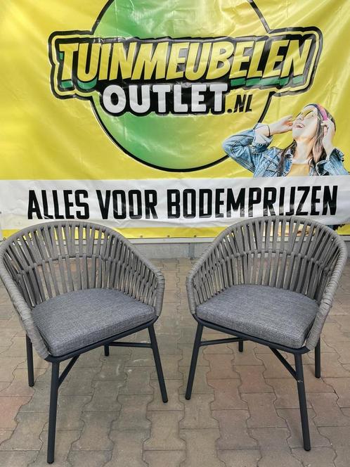 Dining tuinstoel grijs, Tuin en Terras, Tuinstoelen, Zo goed als nieuw, Stapelbaar, Aluminium, Ophalen