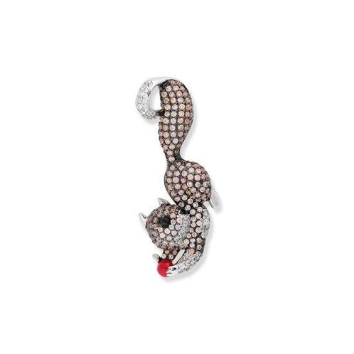 Zilveren Eekhoorn hanger met zirkonias, Sieraden, Tassen en Uiterlijk, Kettinghangers, Verzenden