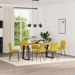 vidaXL Eetkamerstoelen 6 st fluweel geel, Huis en Inrichting, Stoelen, Verzenden, Nieuw