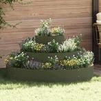 vidaXL Tuin Bloempot Olijfgroen 120 x 120 x 20 cm Staal, Minder dan 30 cm, 100 cm of meer, Verzenden, Nieuw