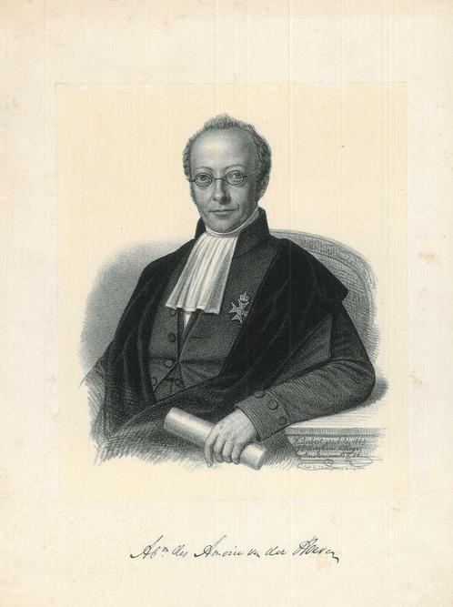 Portrait of Abraham des Amorie van der Hoeven, Antiek en Kunst, Kunst | Etsen en Gravures