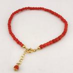 Bloedkoraal - Zilver - Armband - handgemaakt, Antiek en Kunst
