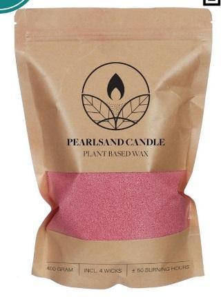Burning candle kaarsenzand & pearl sand 400g roze incl 4, Hobby en Vrije tijd, Knutselen, Nieuw, Ophalen of Verzenden