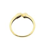 Gouden ring met zirconia, Gebruikt, Overige kleuren, Ophalen of Verzenden, Kleiner dan 17