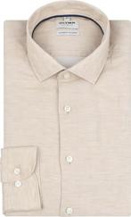 OLYMP Level 5 Overhemd Linnen Blend Beige maat 42 Heren, Kleding | Heren, Verzenden, Nieuw, Beige, OLYMP
