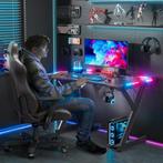 Gaming bureau - Gaming desk - Gaming tafel - 100x60 cm - Zwa, Verzenden, Zo goed als nieuw
