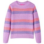 vidaXL Kindertrui gebreid met strepen 128 lila en roze, Verzenden, Nieuw