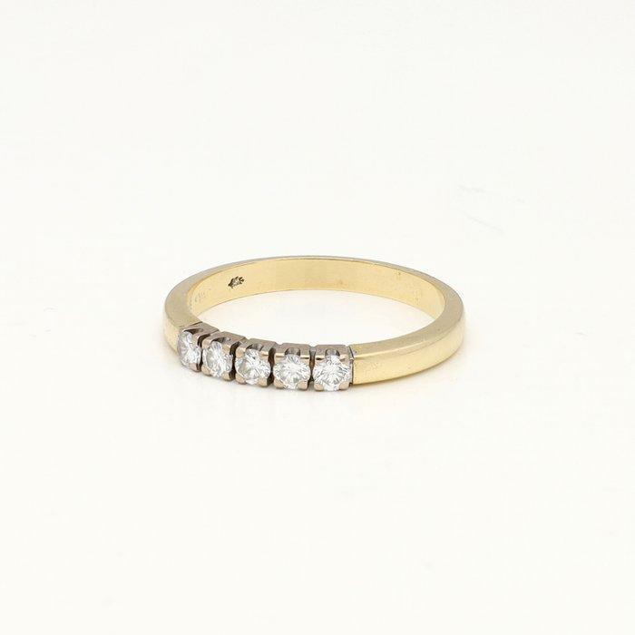 Ring - 14 karaat Geel goud - 0.25ct. tw. Diamant, Sieraden, Tassen en Uiterlijk, Ringen