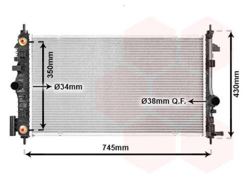RADIATOR VOOR CHEVROLET MALIBU 2012-2015 1300290, Auto-onderdelen, Airco en Verwarming, Nieuw, Ophalen of Verzenden