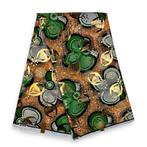 Afrikaanse stof - Groene Bows - Goudeffecten - 100% katoen -, Hobby en Vrije tijd, Stoffen en Lappen, Ophalen of Verzenden, Nieuw