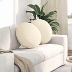 vidaXL Zitkussens 2 pcs Crème Ø 50 cm Katoen Stof, Huis en Inrichting, Woonaccessoires | Kussens, Verzenden, Nieuw