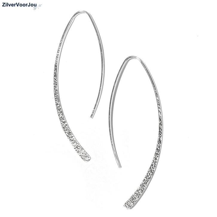 Zilveren simplicity gehamerde haak oorbellen, Sieraden, Tassen en Uiterlijk, Oorbellen, Nieuw, Verzenden