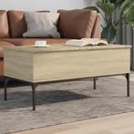 vidaXL Salontafel 100x50x45 cm bewerkt hout en metaal sonoma, Verzenden, Nieuw, Metaal, 100 tot 150 cm