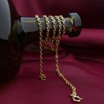 Gouden anker schakel ketting | 51,5 cm (veersluiting), Sieraden, Tassen en Uiterlijk, Kettingen, Ophalen of Verzenden, Gebruikt
