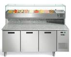 Rvs pizzawerkbank 3 deurs 193x80x147 cm Afinox, Verzenden, Nieuw in verpakking