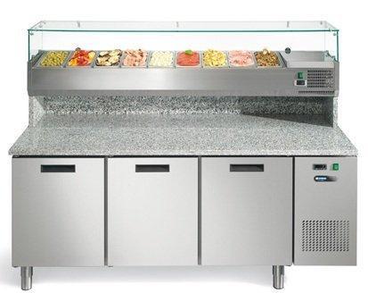 Rvs pizzawerkbank 3 deurs 193x80x147 cm Afinox, Zakelijke goederen, Horeca | Keukenapparatuur, Verzenden
