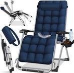 Tuinstoel - Ligstoel - Verstelbaar - Opvouwbaar - Blauw - KE, Tuin en Terras, Verzenden, Zo goed als nieuw