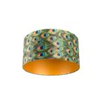 Velours lampenkap pauw dessin 50/50/25 met gouden binnenkant, Huis en Inrichting, Nieuw, Minder dan 25 cm, Groen, Modern