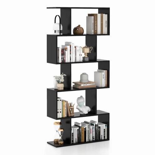 LIVSK S-Vormige Boekenkast Legplank Op 5 Niveaus Anti Kantel, Huis en Inrichting, Kasten | Boekenkasten, Nieuw, Verzenden