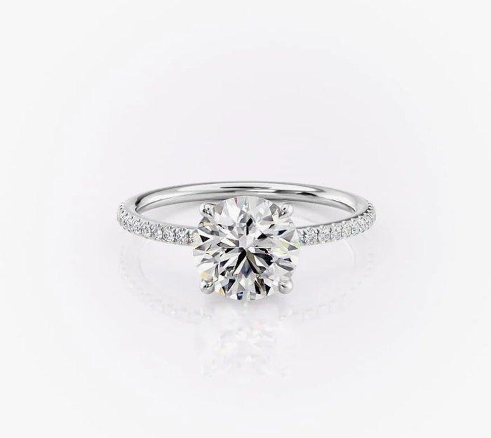Verlovingsring - 14 karaat Witgoud - 1.17ct. tw. Diamant, Sieraden, Tassen en Uiterlijk, Antieke sieraden