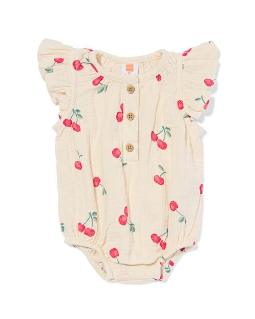 HEMA Newborn romper mousseline ecru, Kinderen en Baby's, Babykleding | Overige, Nieuw, Verzenden