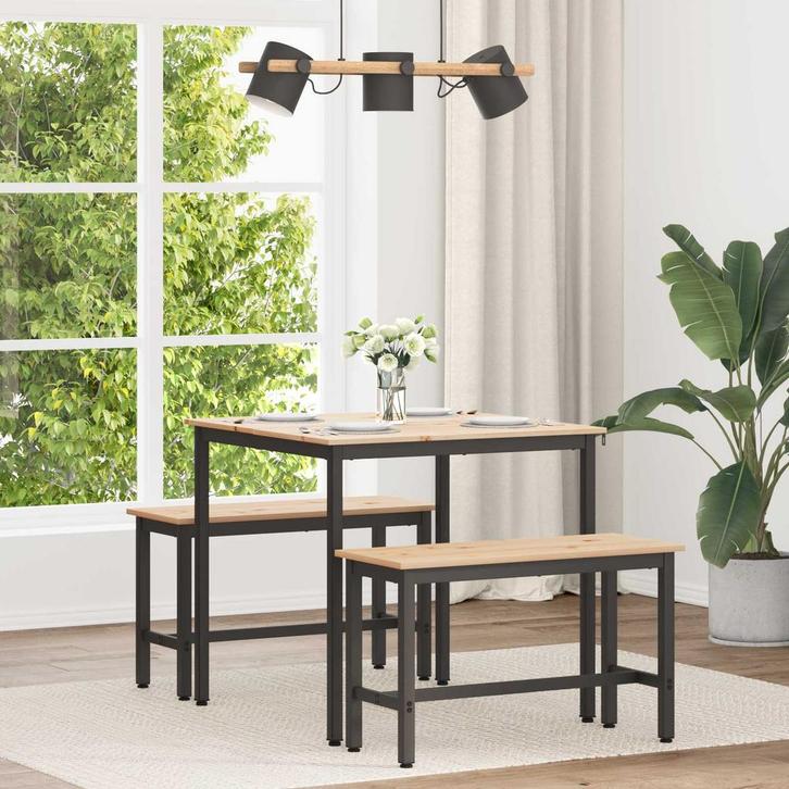 vidaXL Eettafel Naturel 80 x 80 x 75 cm Massief grenenhout, Huis en Inrichting, Tafels | Eettafels, Nieuw, Verzenden