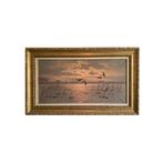 Teunis Ooms (1906-1999) - Golden hour of sunset with flying