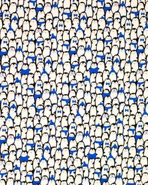 Jogging Katoen Pinguïns Blauw, Hobby en Vrije tijd, Stoffen en Lappen, Blauw, Nieuw