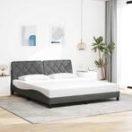 vidaXL Bedframe zonder matras stof donkergrijs 180x200 cm, Huis en Inrichting, Slaapkamer | Bedden, Eenpersoons, Verzenden, Nieuw