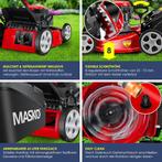 KESSER® Grasmaaier Benzine - 51cm - 65L opvangbak - Rood, Caravans en Kamperen, Verzenden, Nieuw