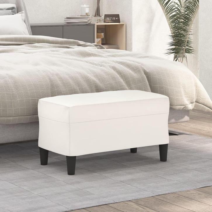 vidaXL Bankje 70x35x41 cm kunstleer crèmekleurig, Huis en Inrichting, Banken | Bankstellen, Nieuw, Minder dan 150 cm, Leer, Verzenden