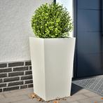 vidaXL Plantenbakken 2 st 45x45x75 cm staal wit, Verzenden, Nieuw, Metaal