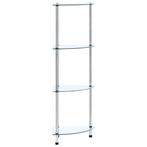 vidaXL Kastje 4-laags 30x30x100 cm gehard glas transparant, Huis en Inrichting, Minder dan 50 cm, Verzenden, 100 tot 150 cm, Nieuw