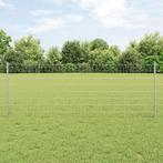vidaXL Eurohek met 11 U-palen Zilver 0.8x25 m Staal, Verzenden, Nieuw, IJzer