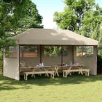 vidaXL Partytent inklapbaar pop-up met 3 zijwanden taupe, Tuin en Terras, Partytenten, Verzenden, Nieuw