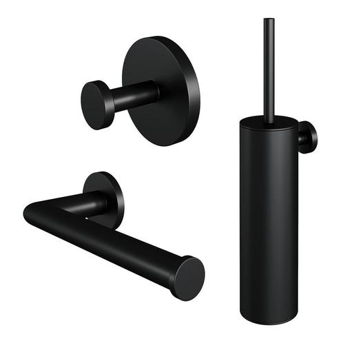 Toiletaccessoire Set Brauer Black 3-in-1 met PVD coating Mat, Doe-het-zelf en Verbouw, Sanitair, Bad, Nieuw, Ophalen of Verzenden