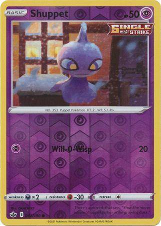 Shuppet 062/198 reverse holo Chilling Reign, Hobby en Vrije tijd, Verzamelkaartspellen | Pokémon, Losse kaart, Nieuw, Foil, Ophalen of Verzenden