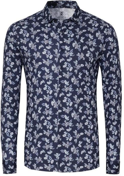 Desoto Overhemd Print Denim Blooming Navy maat 3XL Heren, Kleding | Heren, Overhemden, Blauw, Nieuw, Verzenden