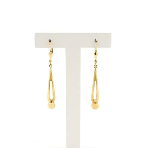 Vintage gouden pegel oorbellen (gouden oorhangers, geelgoud), Sieraden, Tassen en Uiterlijk, Oorbellen, Overige kleuren, Gebruikt
