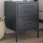 vidaXL Nachtkastje 36x39x50,5 cm staal antracietkleurig, Minder dan 45 cm, Nieuw, Minder dan 55 cm, Verzenden