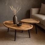 Salontafel Mangohout S Timo - Set Van 2, Verzenden, Nieuw, Industriële meubels, Overige vormen