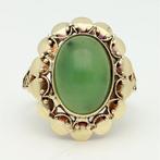 Ring - 14 karaat Geel goud - Jadeiet, Sieraden, Tassen en Uiterlijk, Ringen, Nieuw