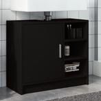 vidaXL Wastafelkast 63x29x55 cm bewerkt hout zwart, Verzenden, Nieuw, Minder dan 100 cm