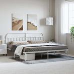 vidaXL Bedframe met hoofdbord metaal wit 193x203 cm, Huis en Inrichting, Verzenden, Wit, Metaal, Nieuw